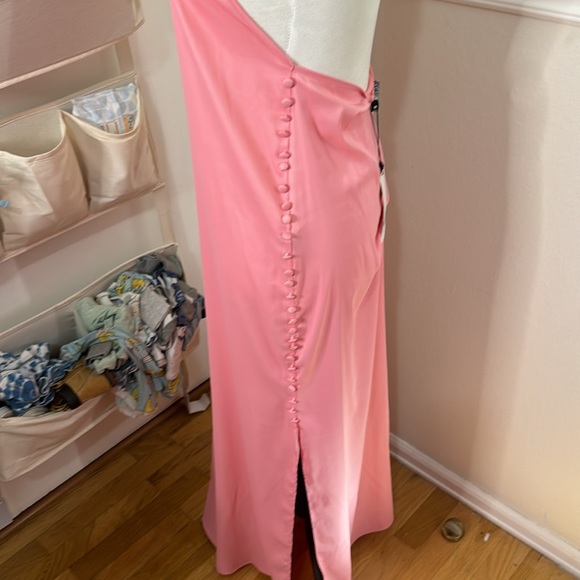 Zara Small  pink silk style dress buttons going down side. - Picture 8 of 10
